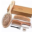 vklw Wooden Hair Brush and Comb, One-piece Design, Reduce Frizz and Static, Massage Scalp, Detangling Paddle Hairbrush for Women, Girls, Kids Beauty & Personal Care vklw