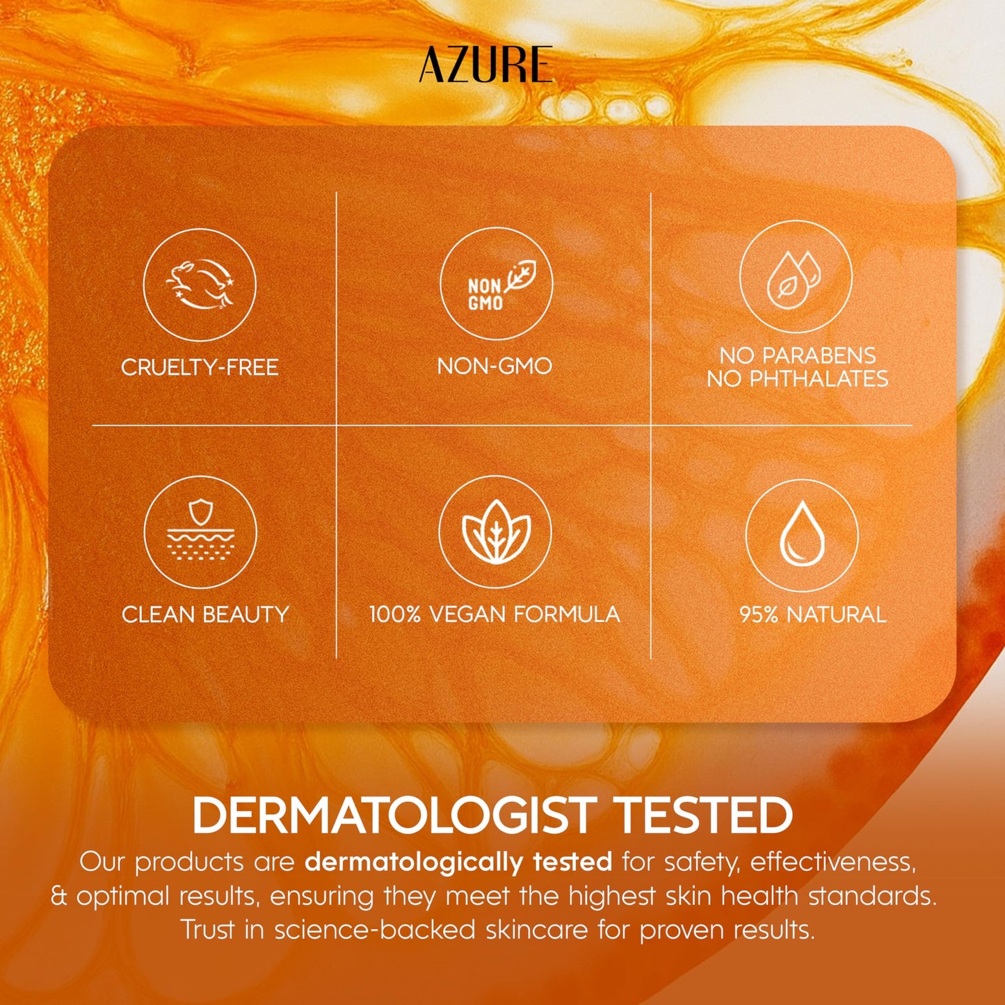 Azure Cosmetics Vitamin C Serum For Face - Dermatologist Tested, Anti-Aging with Hyaluronic Acid for Dark Spots, Fine Lines & Wrinkles - Brightning Beauty & Personal Care Azure Cosmetics
