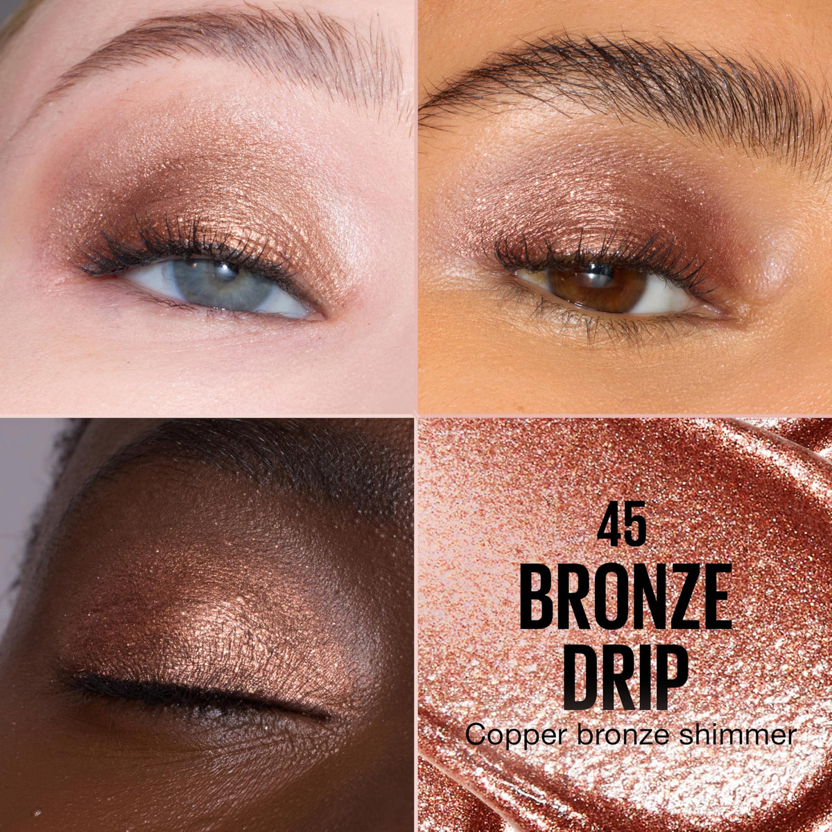 MAYBELLINE Shadow Drip Eye Tint Liquid Eyeshadow, High-Impact, Lightweight Shimmer Eye Shadow with Up To 16HR Wear, Bronze Drip, 1 Count