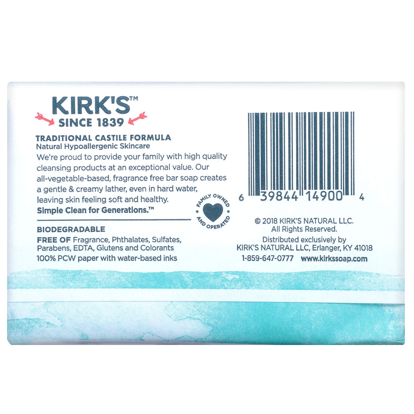 Kirk's Original Coco Castile Bar Soap Fragrance Free 4 Ounces (8 Pack) Beauty & Personal Care Kirk's