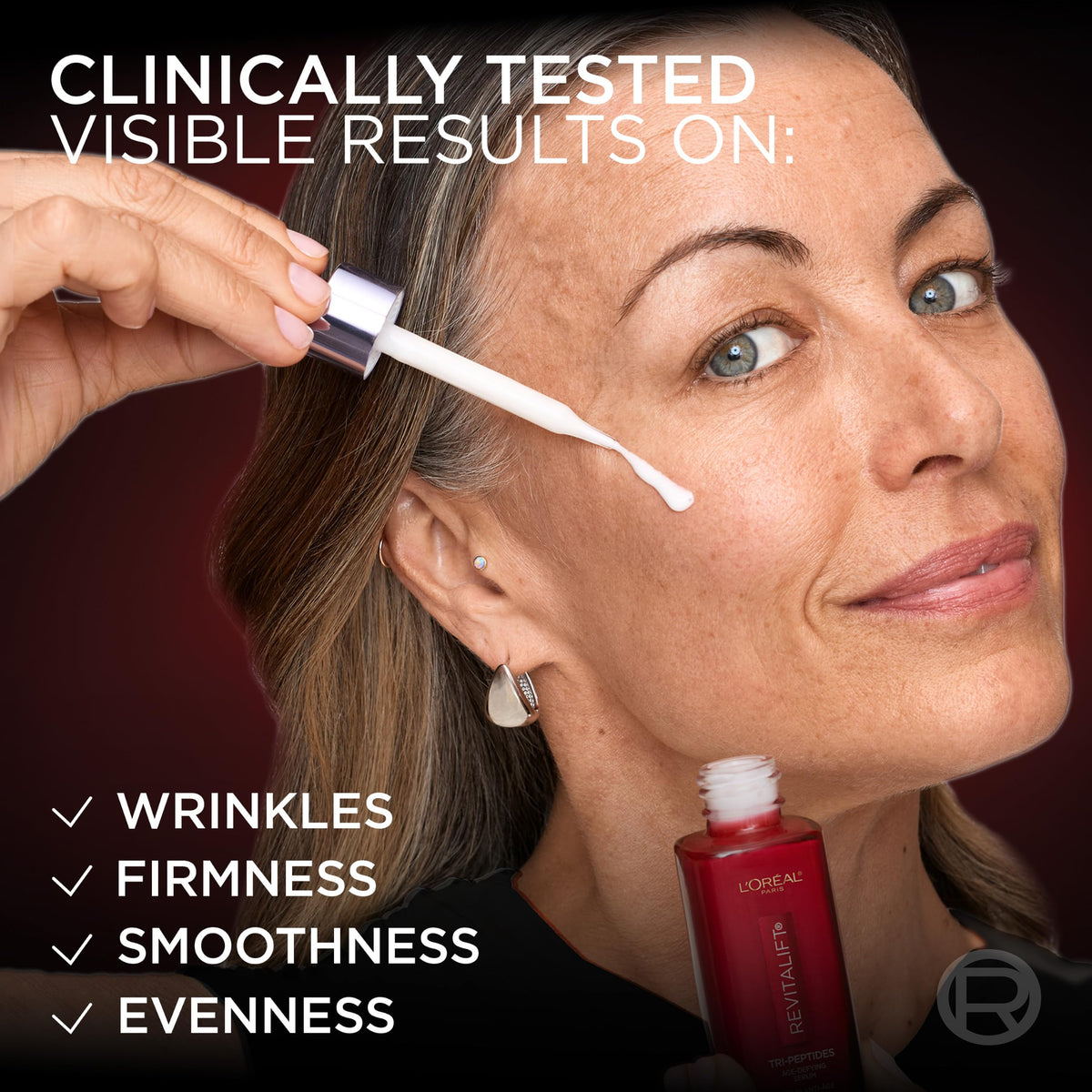 L'Oreal Paris Revitalift Triple Power Face Serum with Tri-Peptides, Hyaluronic Acid and Vitamin C, Anti Aging, Anti Wrinkle Serum to Firm