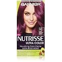 Garnier Nutrisse Ultra Color Nourishing Permanent Hair Color Cream, V2 Dark Intense Violet (1 Kit) Purple Hair Dye Beauty & Personal Care Garnier