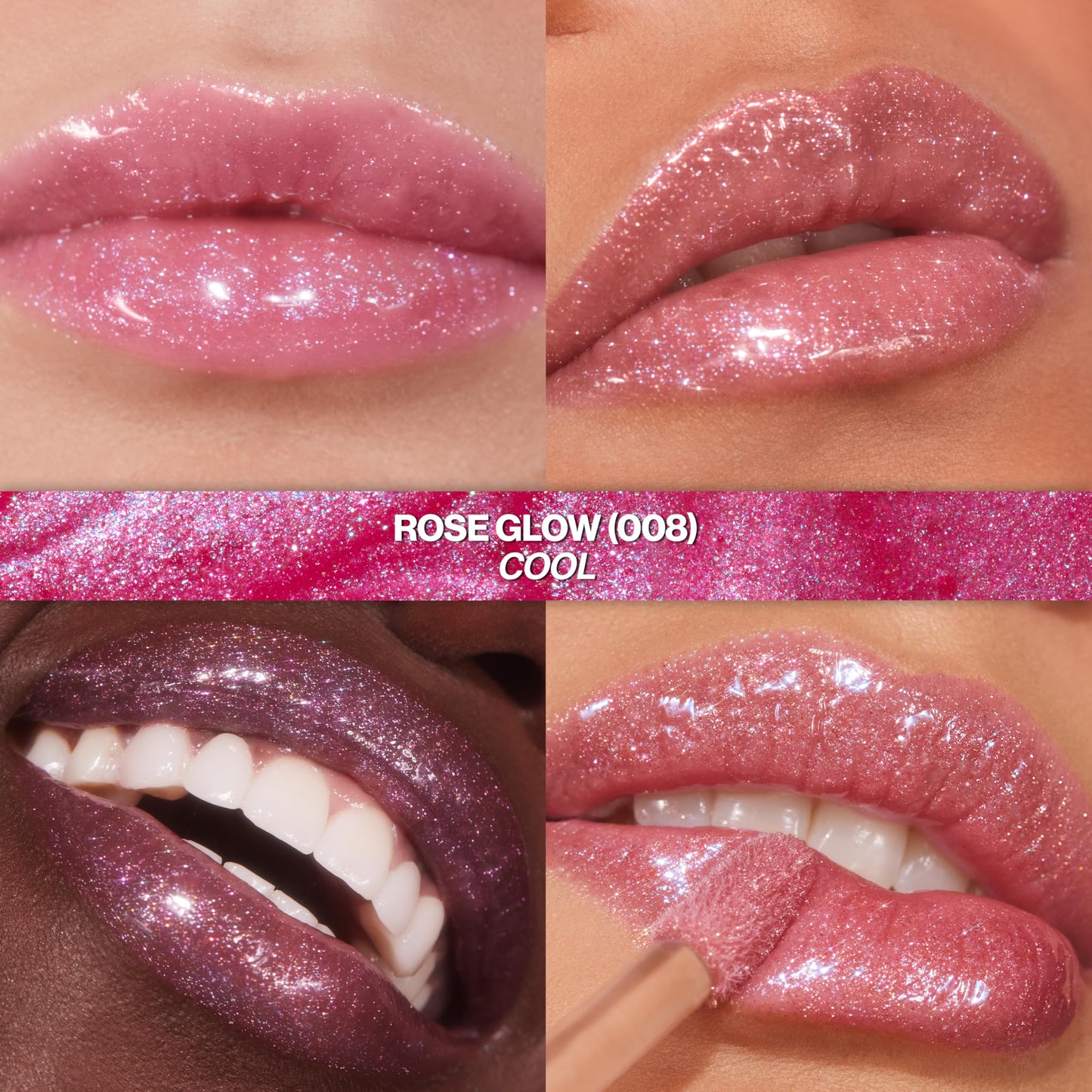 REVLON Super Lustrous Glimmer Gloss, Non-Sticky Lip Gloss, High-Shine Finish, Plant-Based Glitter, 008 Rose Glow, 0.13 fl oz Beauty & Personal Care REVLON