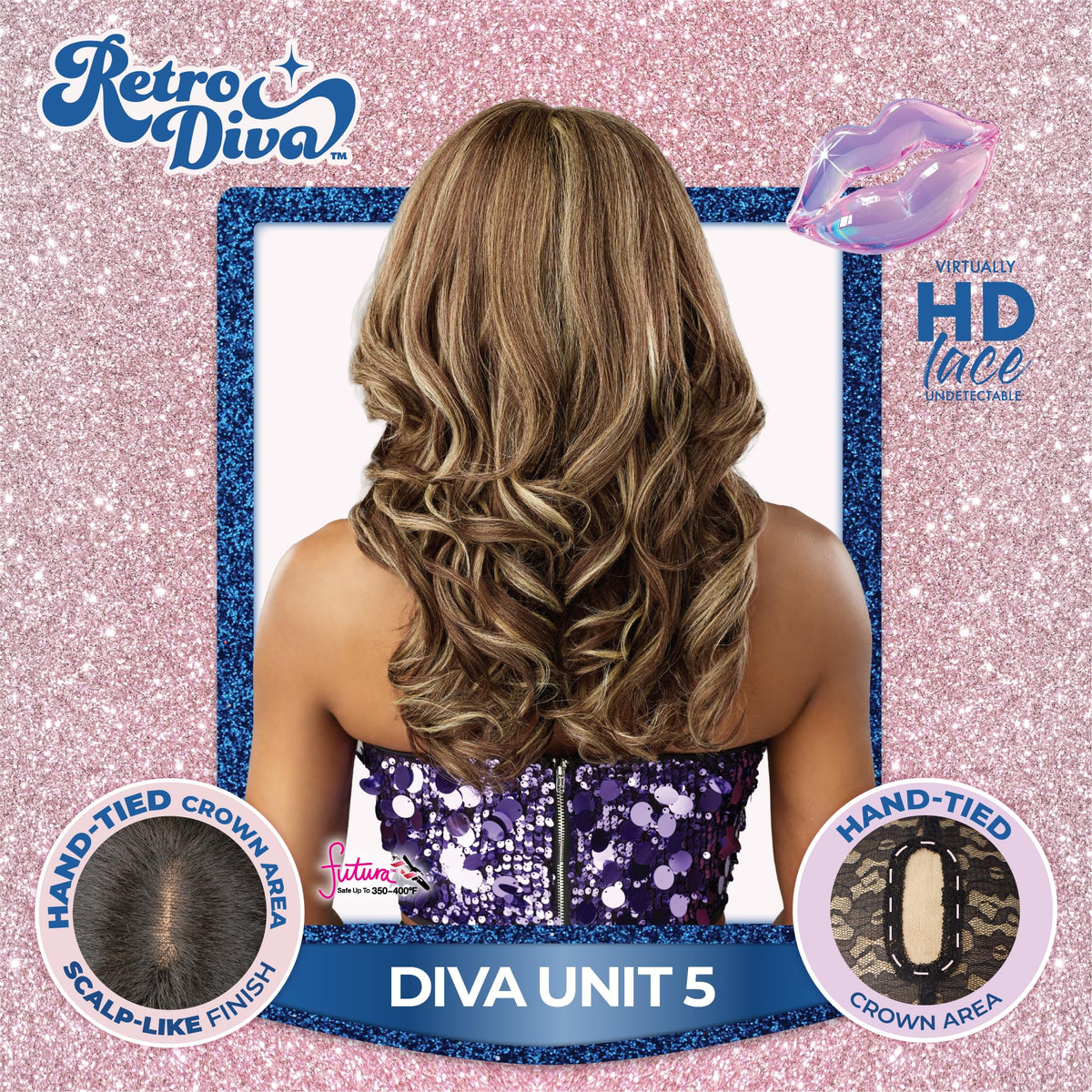 Sensationnel Glamora Lace Crown Wig-Retro Diva Unit 5, BABYSPICEBLONDE
