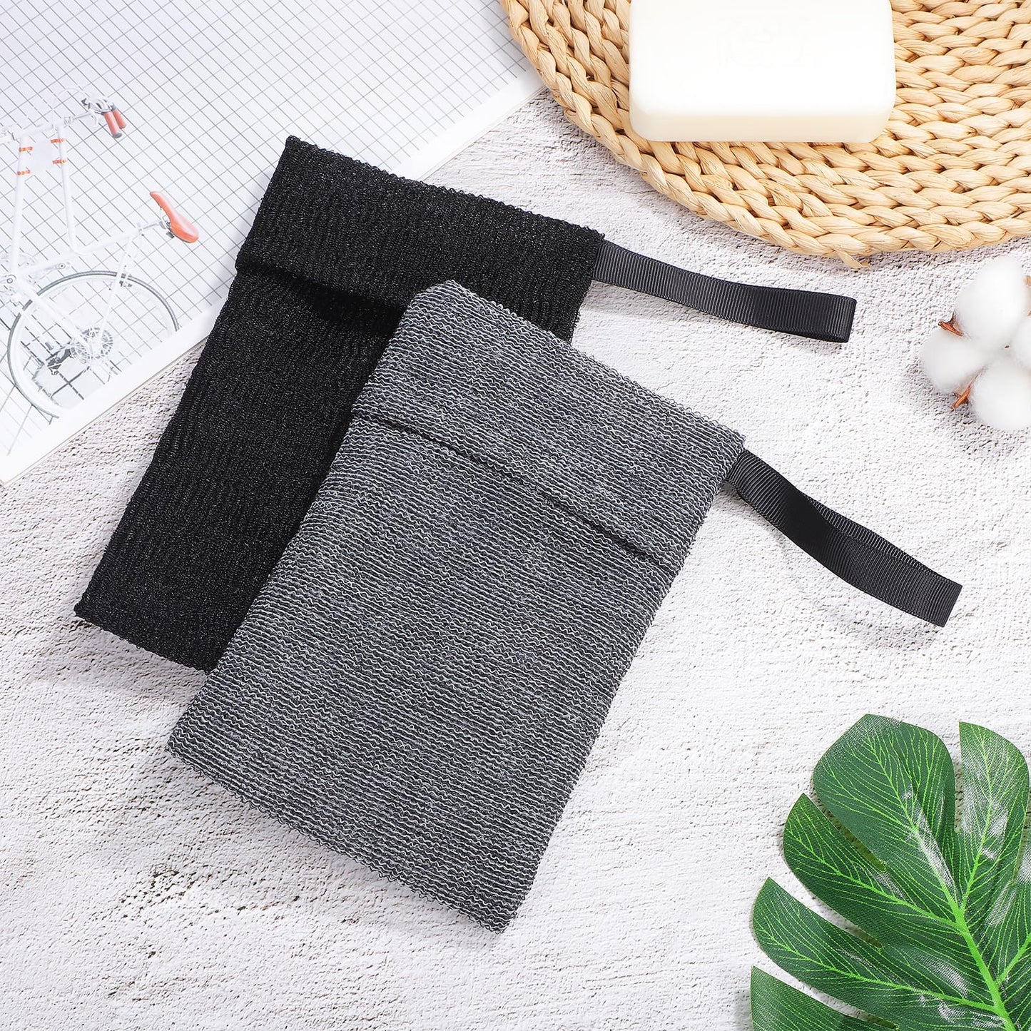 Didiseaon 4Pcs Soap Pocket Exfoliating Soap Saver Pouch Foaming for Bath Shower Exfoliating Body Scrubber Sponge Beauty and Personal Care Didiseaon