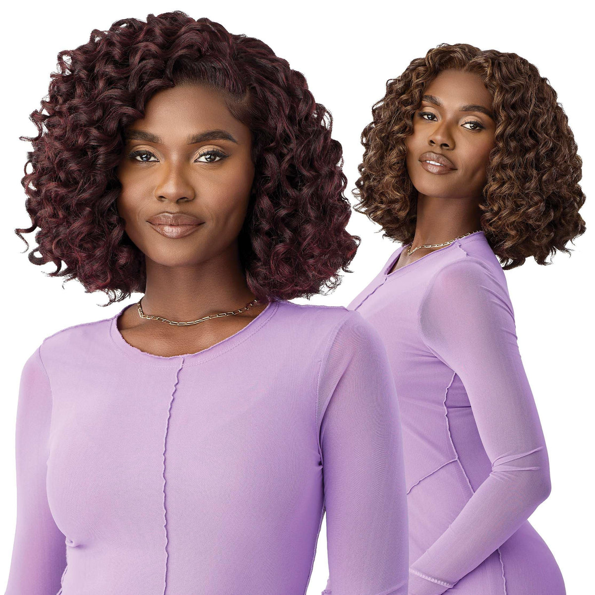 Outre Lace Front Wig - Perfect Hair Line 13X4 - Swoop Series - Swoop 24 (OFF BLACK 1B)