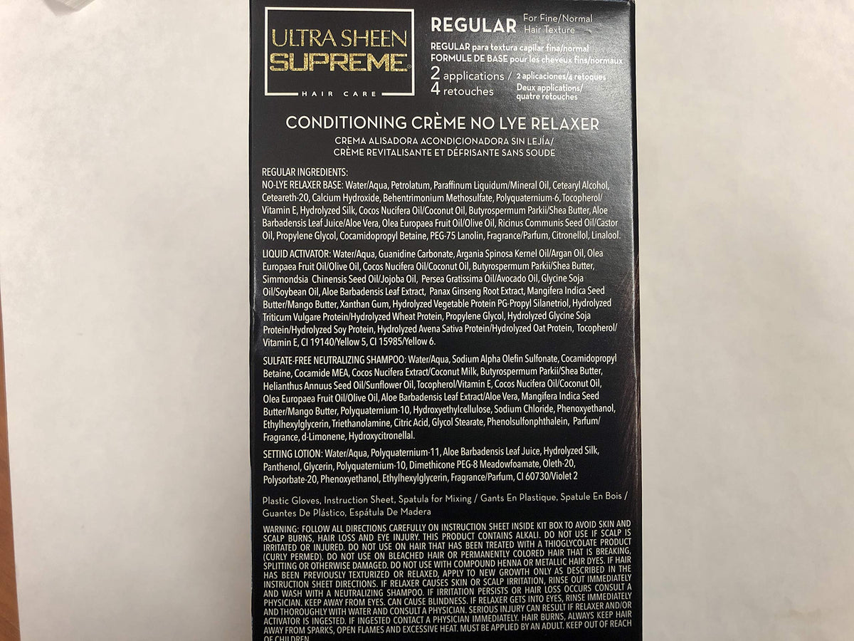 Ultra Sheen Supreme Conditioning Creme No Lye Relaxer with Ultra Brilliant Technology New Sulfate Neutralizing Shampoo Vitamin E Anti Breakage & Silk