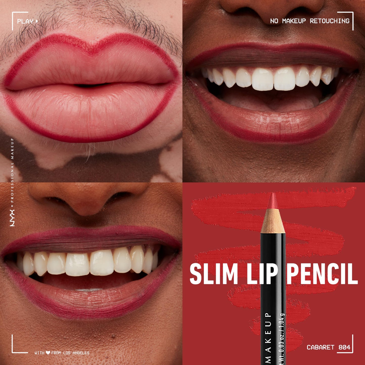 NYX PROFESSIONAL MAKEUP Slim Lip Pencil, Long-Lasting Creamy Lip Liner, Cabaret, 0.04 oz Beauty & Personal Care NYX PROFESSIONAL MAKEUP