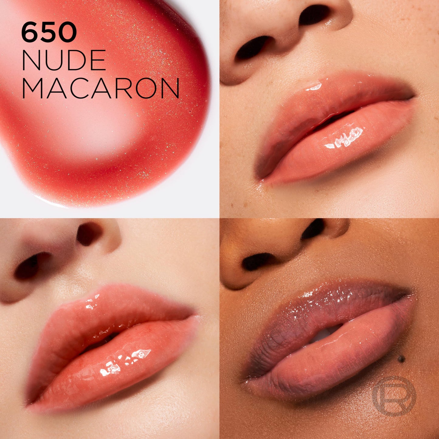 L'Oreal Paris Plump Ambition Hyaluron Lip Oil, 24 HR Lip Gloss with Hyaluronic Acid, Volumizing Formula with Glass-Like Shine, Nude Macaron 650, 0.16 Beauty & Personal Care L'Oreal Paris