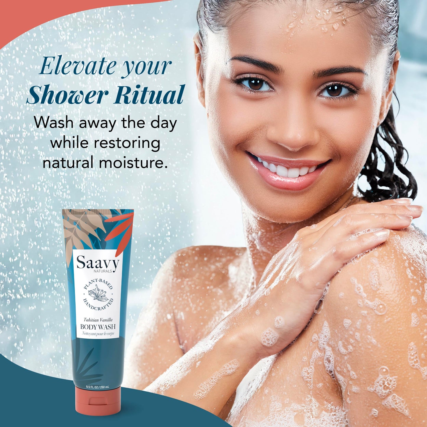 Saavy Naturals Moisturizing Body Wash for Sensitive Skin - Plant-Based & Pure with Coconut Oil, Shea Butter & Aloe Vera - Paraben-Free, Cruelty-Free Beauty & Personal Care Saavy Naturals
