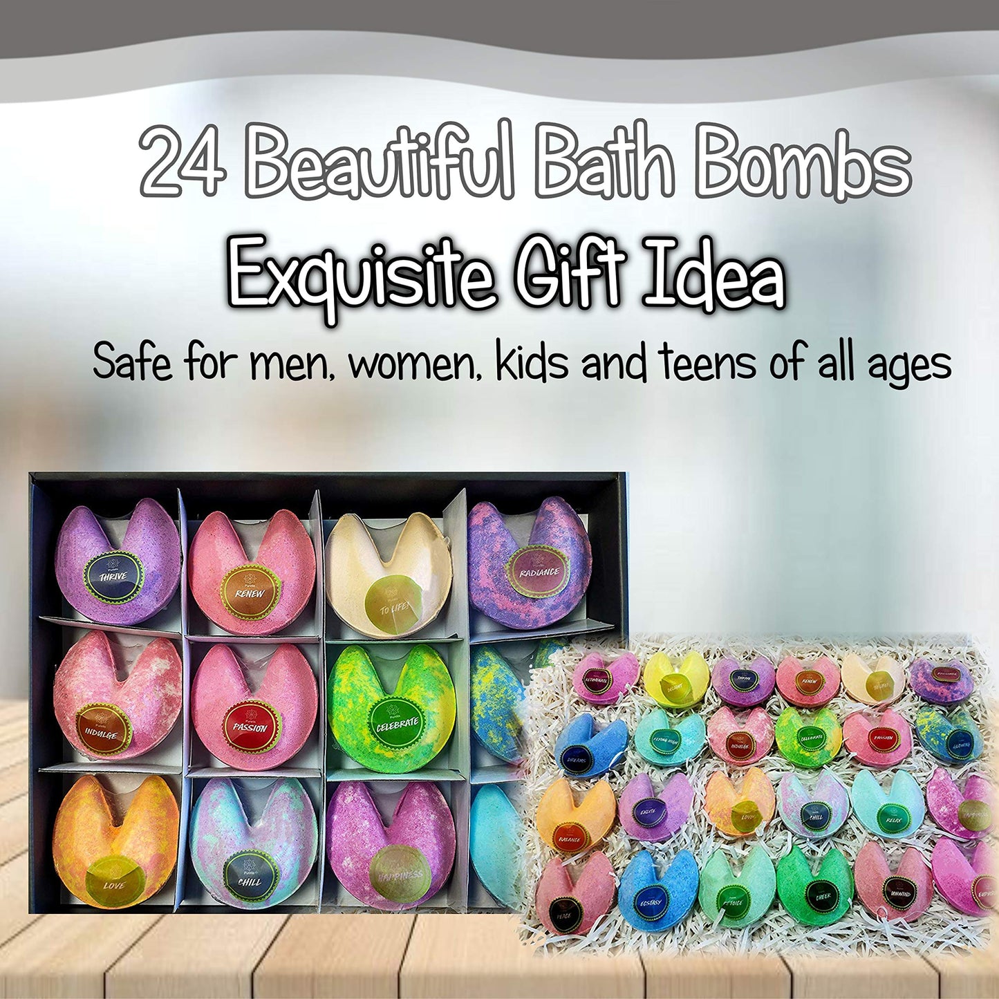 Bath Bombs Gift Set for Women -24 Fortune Telling Soothing Bath Bombs & Shower Steamers! Best Bulk Party Favor for Adults! Organic Bath Bombs… Beauty & Personal Care Purelis Naturals