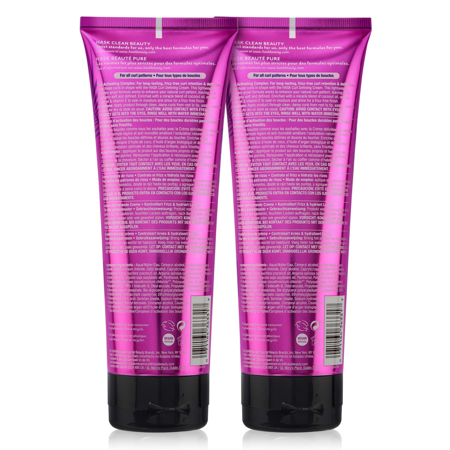 HASK Hair Cream - Curl Care Defining Cream 2 Piece Bundle, vegan, cruelty-free, color safe, free from gluten, sulfates, and parabens Beauty & Personal Care HASK