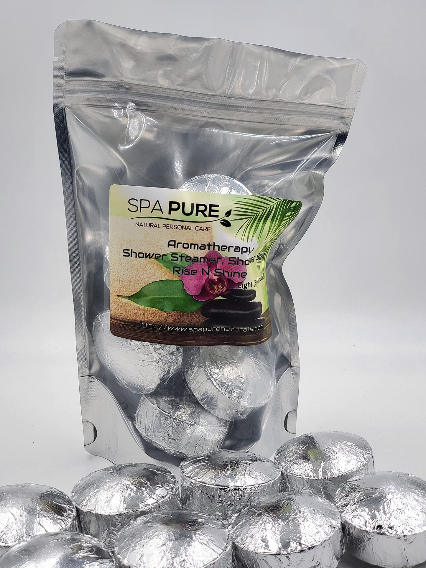 Spa Pure Rise N Shine: Aromatherapy Shower Bombs/Tablets 100% Natural/Organic Essential Oils - Transform Your Shower - Transform Your Mood (8 Count) Beauty and Personal Care Spa Pure