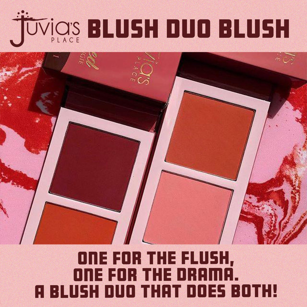 Juvia's Place Duo Blush Vol. 2, Rosy Matte Pressed Powder - All Skin Color