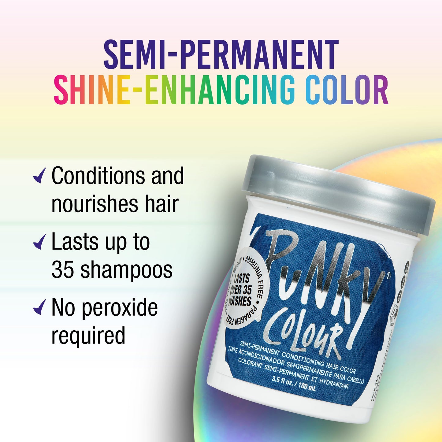 Punky Midnight Blue Semi Permanent Hair Color - Vegan & Cruelty-Free Conditioning Hair Dye, Lasts Up to 35 Washes, 3.5 fl oz Beauty & Personal Care Punky
