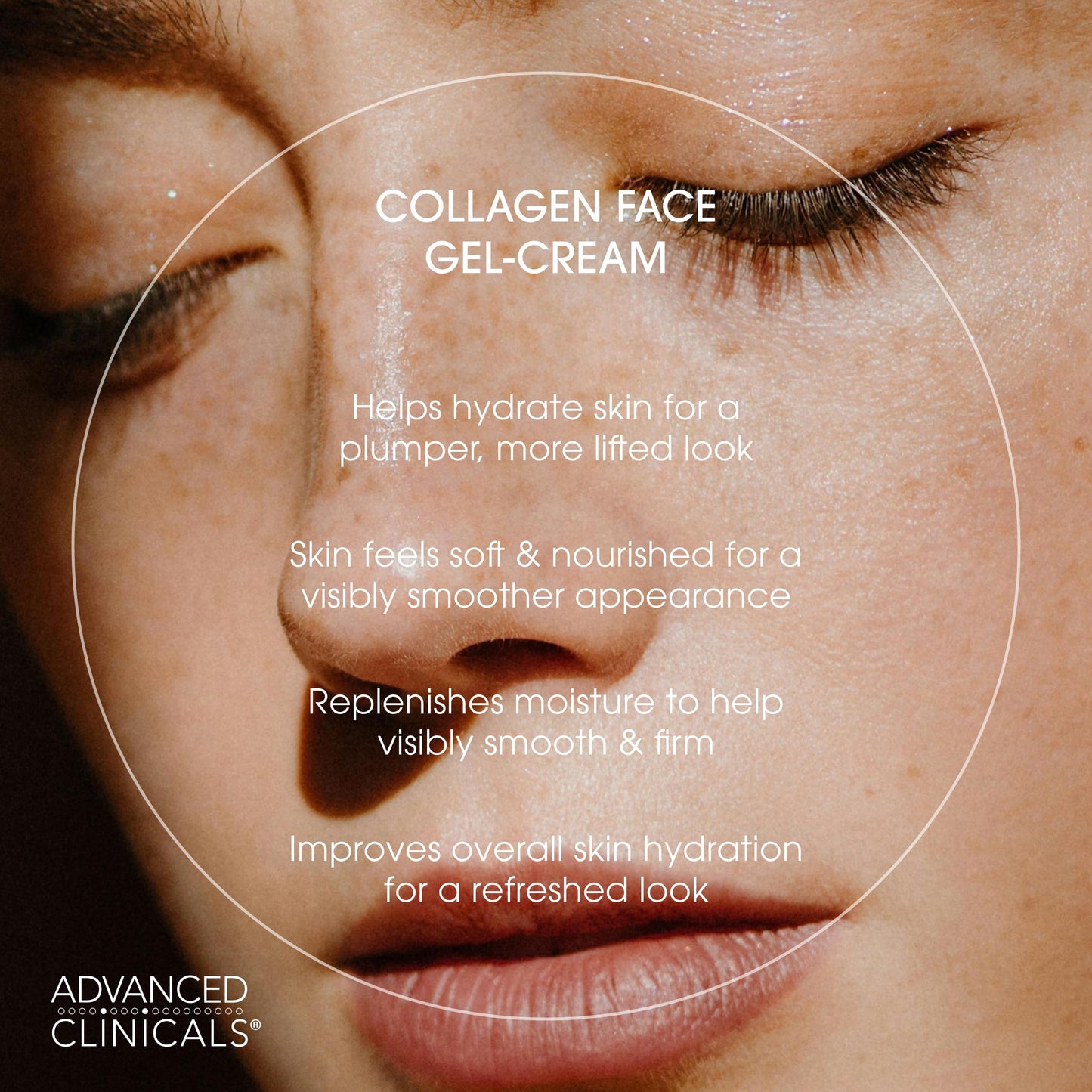 Advanced Clinicals Collagen Cream Gel-Like Facial Lotion | Collagen Peptide + Hyaluronic Acid Moisturizer For Face Helps Hydrate Dry Skin & Improve Beauty & Personal Care Advanced Clinicals