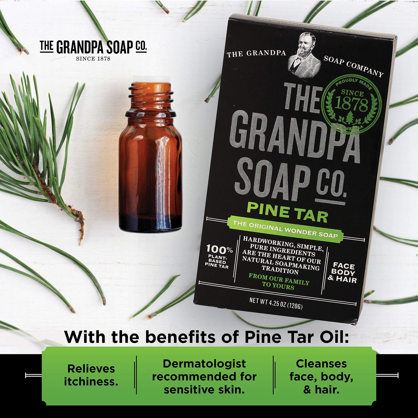 Grandpa's Brands Pine Tar Soap, 4.25 Ounce Beauty & Personal Care The Grandpa Soap Company