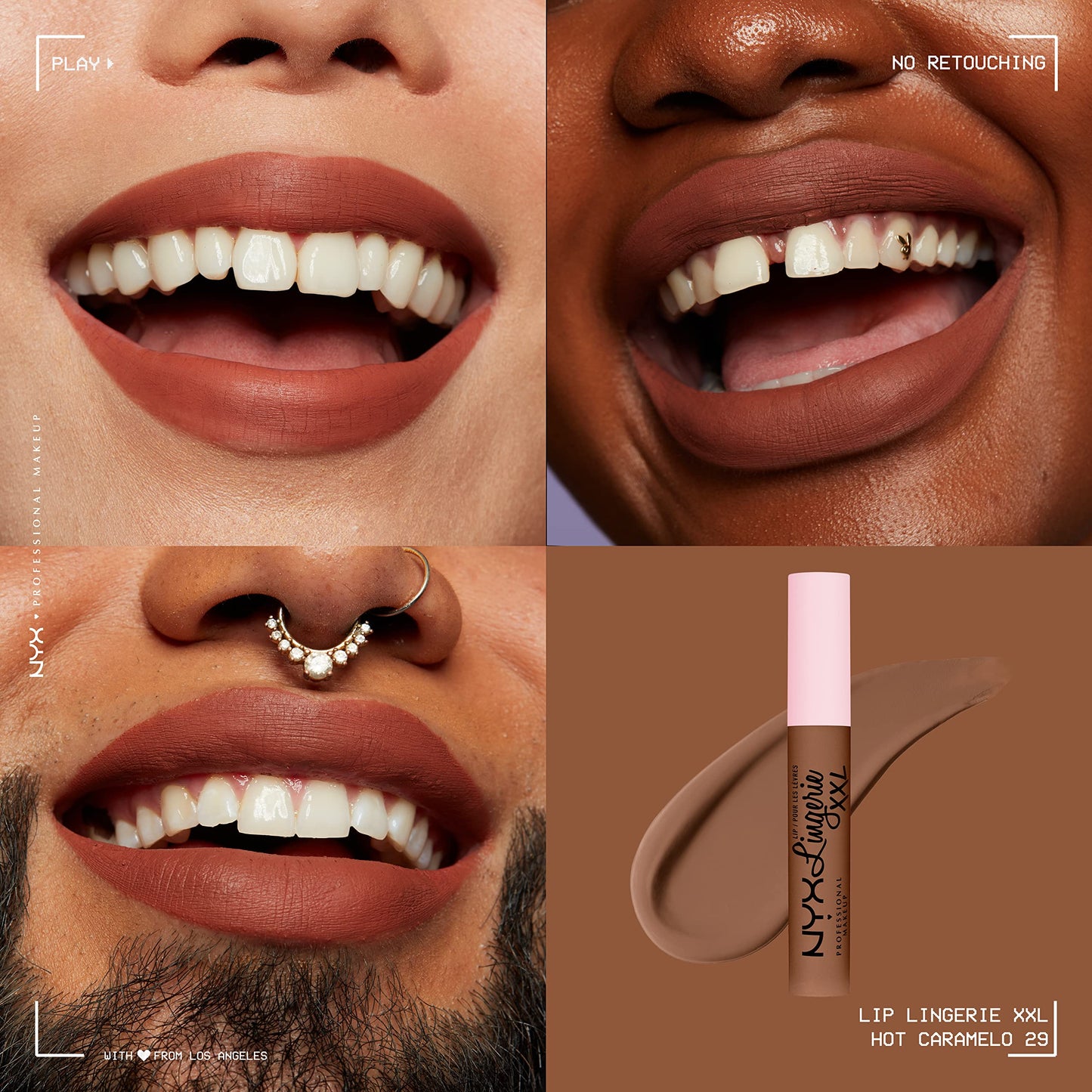 NYX PROFESSIONAL MAKEUP Lip Lingerie XXL Matte Liquid Lipstick - Hot Caramelo (Warm Caramel) Beauty & Personal Care NYX PROFESSIONAL MAKEUP