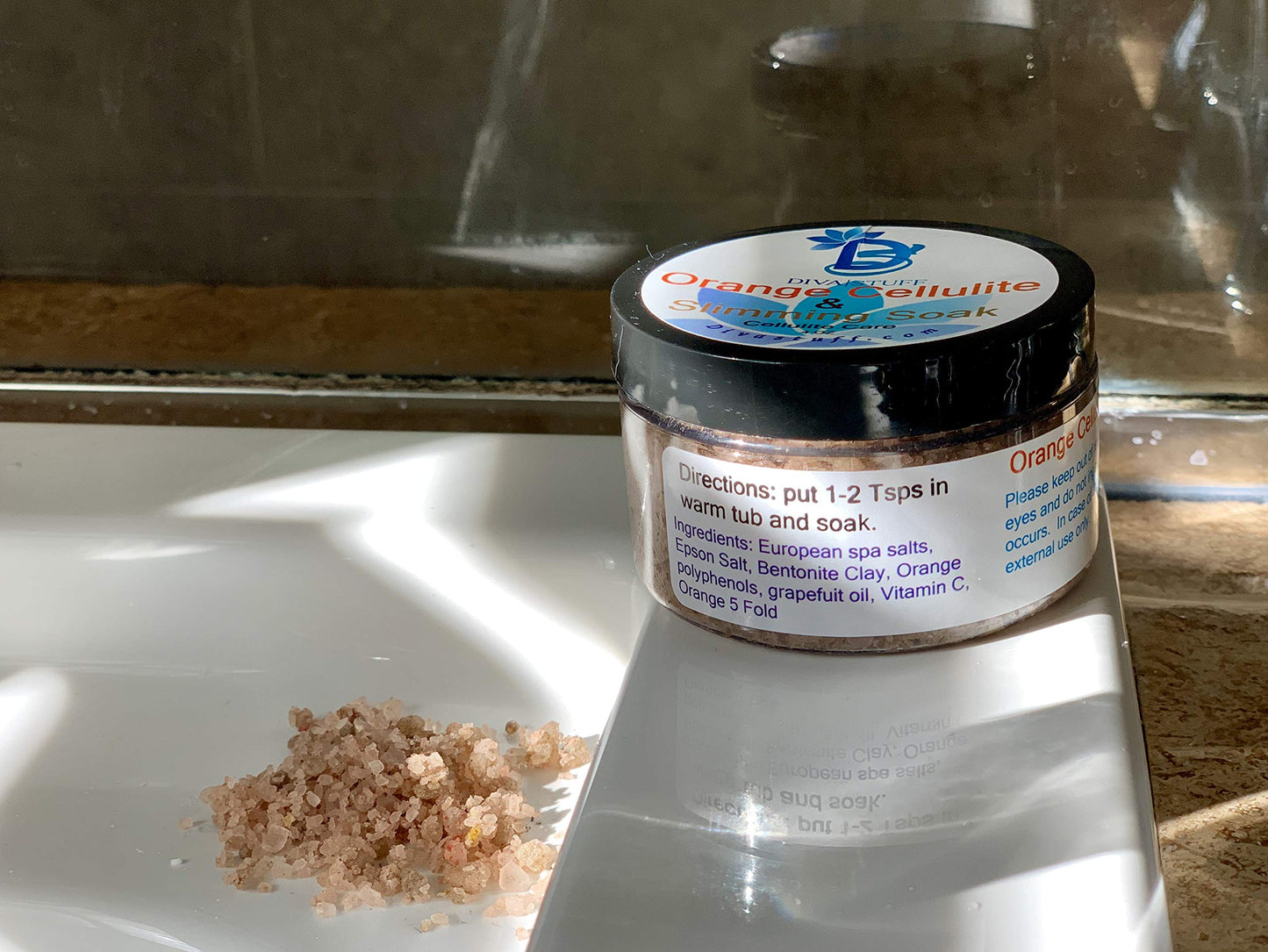 Cellulite and Slimming Salt Bath Soak With Orange Polyphenols,4oz Jar, Diva Stuff Beauty and Personal Care Diva Stuff