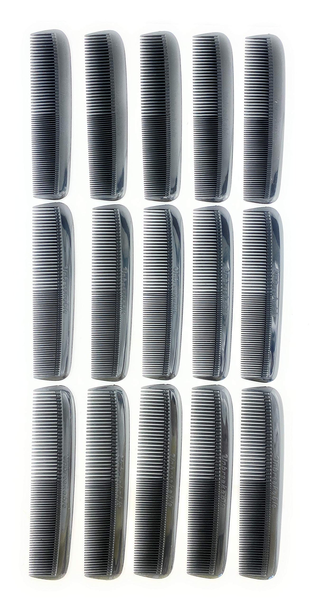 G.B.S Hair Combs Set, Coarse Fine, Beard, Mustache and Sideburns Combs for Men and Women, Pack of 15, Black