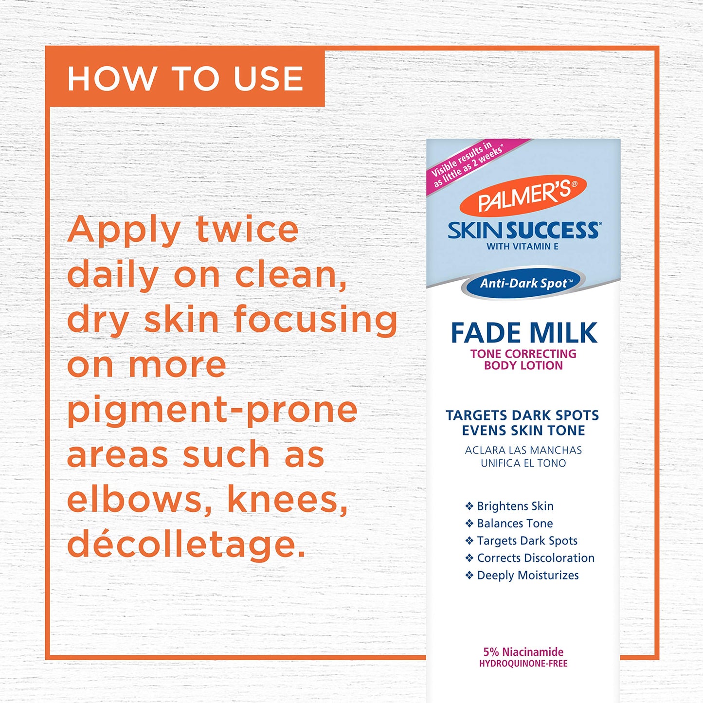 Palmer's Skin Success Anti-Dark Spot Fade Milk Body Lotion, 8.5 Oz, Moisturizer with Niacinamide, Fades Age Spots, Helps Uneven Skin Tone Beauty & Personal Care Palmer's