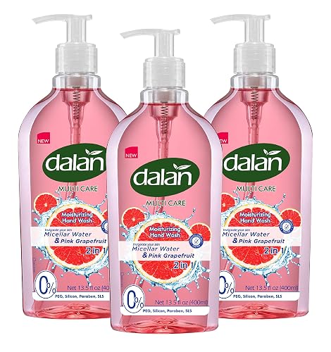 Dalan Pink Grapefruit Multicare Ultra Moisturizing Liquid Hand Soap for Normal and Dry Hands Fresh Clean and Soft Feeling (13.5 Fl Oz / 400 mL (Pack Beauty & Personal Care Dalan