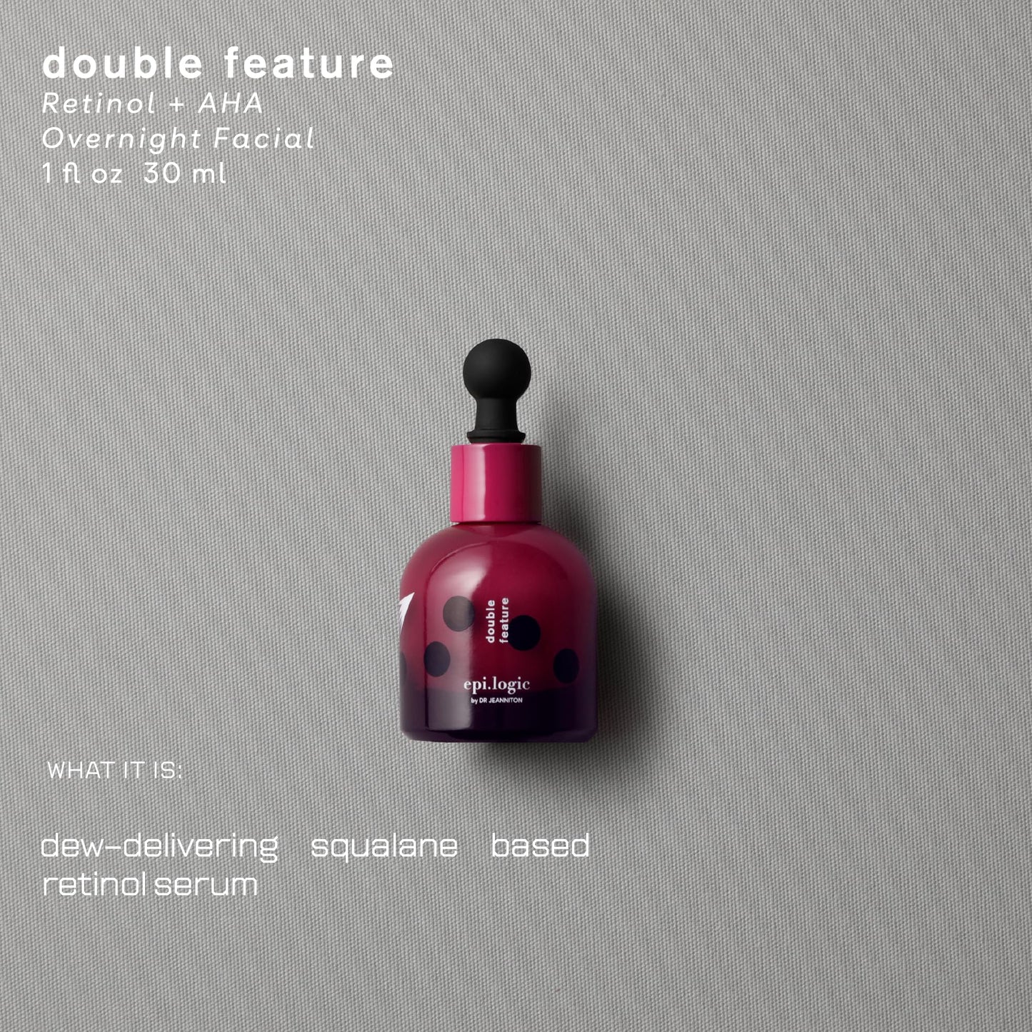 Double Feature, Time-Release Retinol + AHA Overnight Facial Hydration Serum with Vitamin A complex, Lactic & Mandelic Acid, Targets Fine Lines, Pores Beauty & Personal Care epi.logic