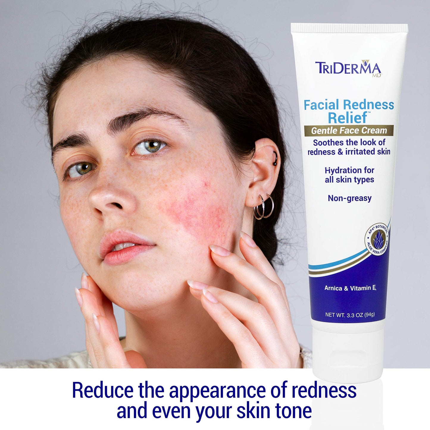 TriDerma Facial Redness Relief Gentle Face Cream (3.3 Ounces) Beauty & Personal Care TriDerma