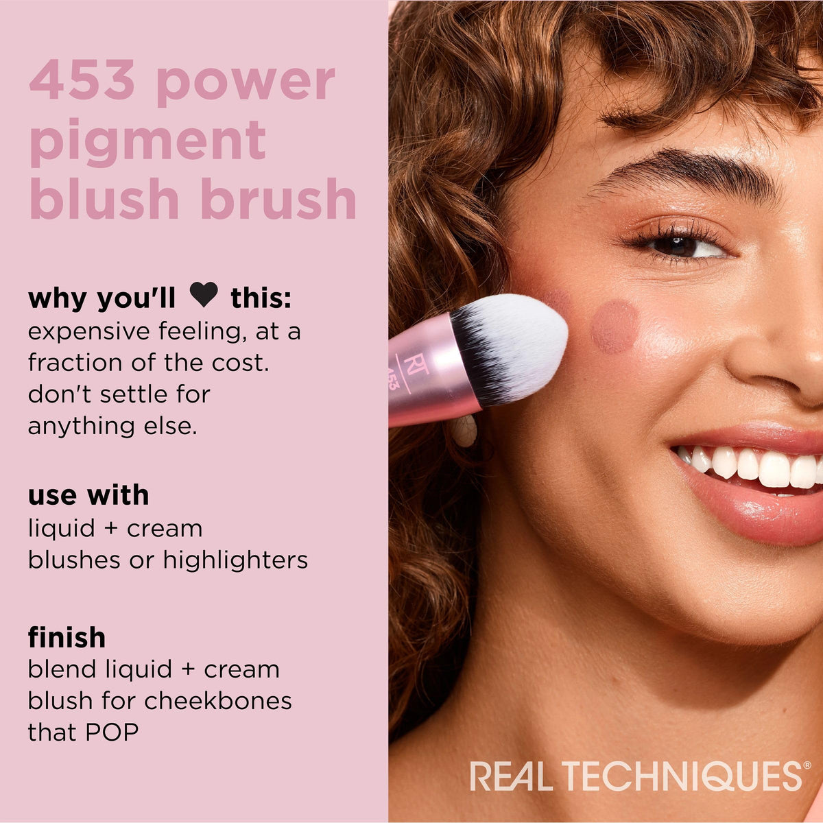Real Techniques Power Pigment Blush Makeup Brush, 1 Count
