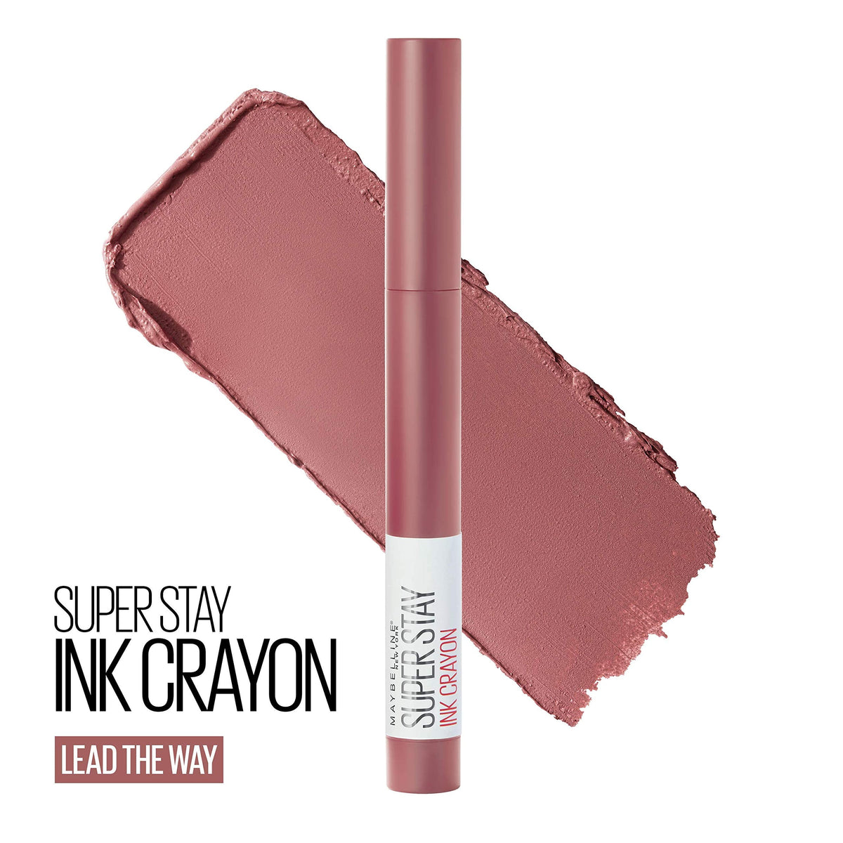 Maybelline Super Stay Ink Crayon Lipstick Makeup, Precision Tip Matte Lip Crayon with Built-in Sharpener, Longwear Up To 8Hrs, Lead The Way, Pink Beauty & Personal Care MAYBELLINE