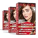 Revlon ColorSilk with Bond Repair Complex, Brown Permanent Hair Color, 100% Gray Coverage, Ammonia Free Hair Dye, Vegan Keratin, 51 Light Brown (Pack Beauty & Personal Care REVLON