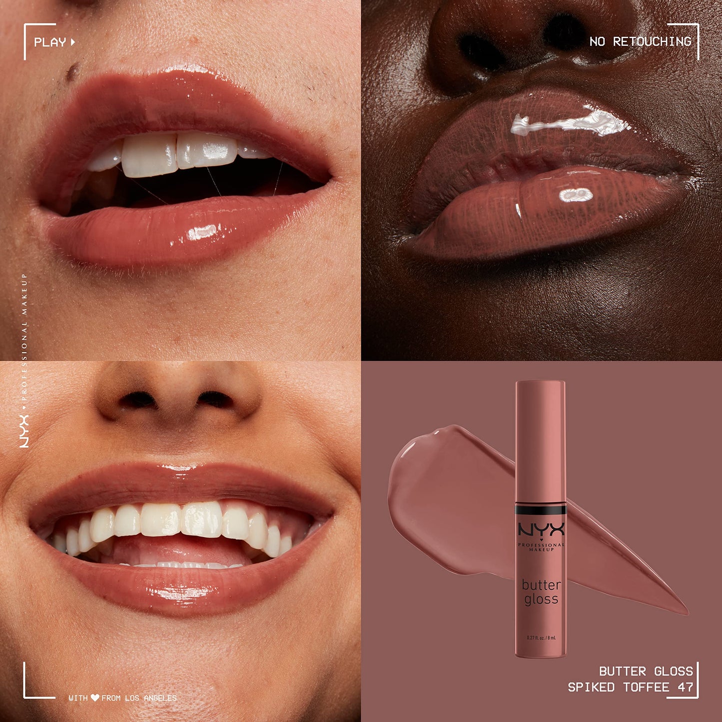 NYX PROFESSIONAL MAKEUP Butter Gloss Brown Sugar, Non-Sticky Lip Gloss - Spiked Toffee (Brown Mauve) Beauty & Personal Care NYX PROFESSIONAL MAKEUP