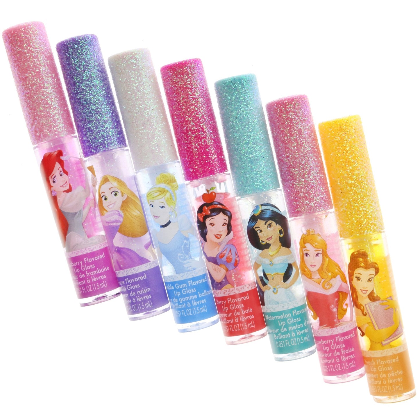 TownleyGirl Disney Princess Super Sparkly Lip Gloss Set, 0.05 Fl Oz (Pack of 7) Beauty & Personal Care Townley Girl