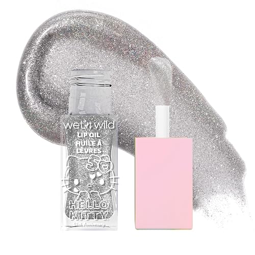 wet n wild Hello Kitty Glitter Lip Oil, New 10 Oil Infused Formula, Warm Apple Pie Lightly Scented, Sparkly Bold Colors, Cruelty-Free & Vegan - Beauty & Personal Care wet n wild