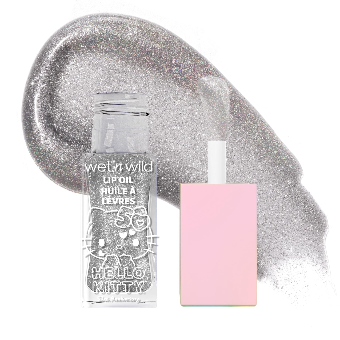 wet n wild Hello Kitty Glitter Lip Oil, New 10 Oil Infused Formula, Warm Apple Pie Lightly Scented, Sparkly Bold Colors, Cruelty-Free & Vegan - Beauty & Personal Care wet n wild