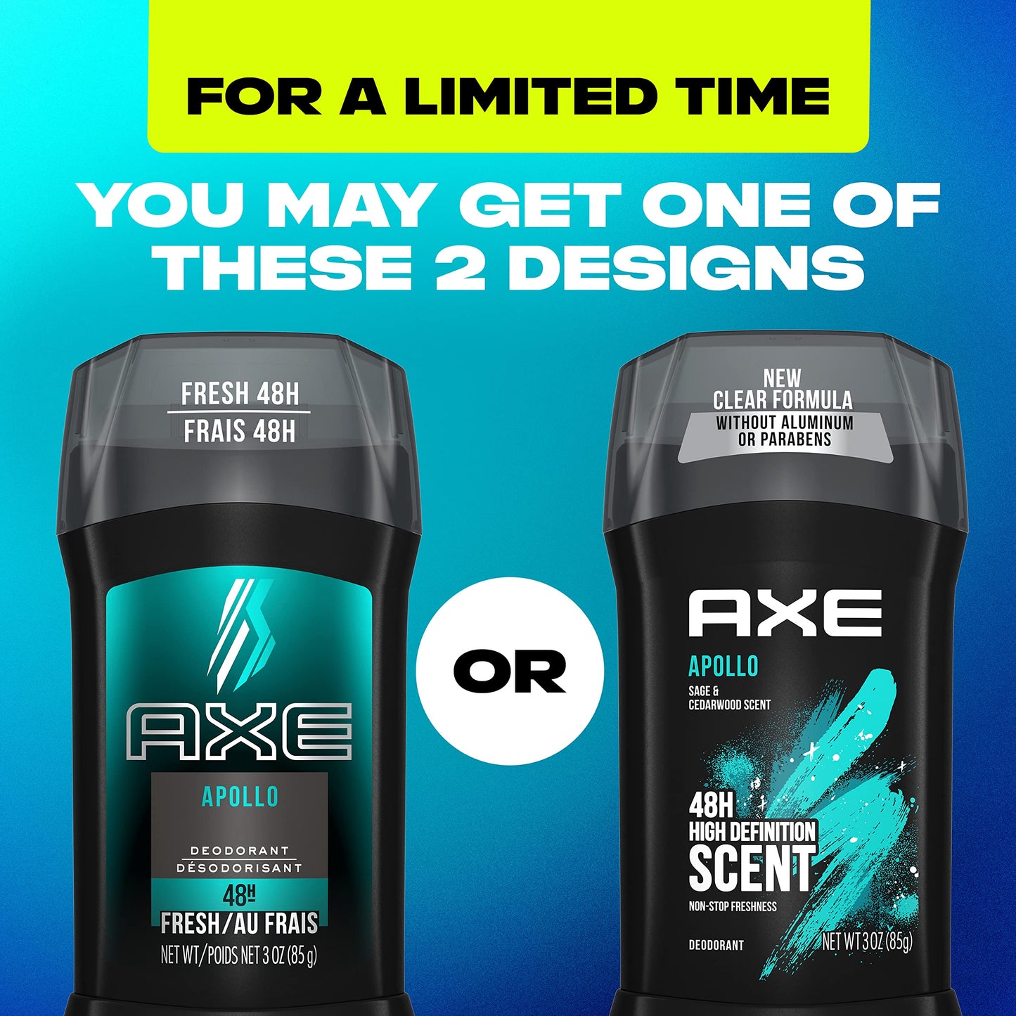 AXE Apollo Deodorant Stick 4 Count For Long Lasting Odor Protection, Sage And Cedarwood Men's Deo, Aluminum Free 3oz Beauty and Personal Care AXE