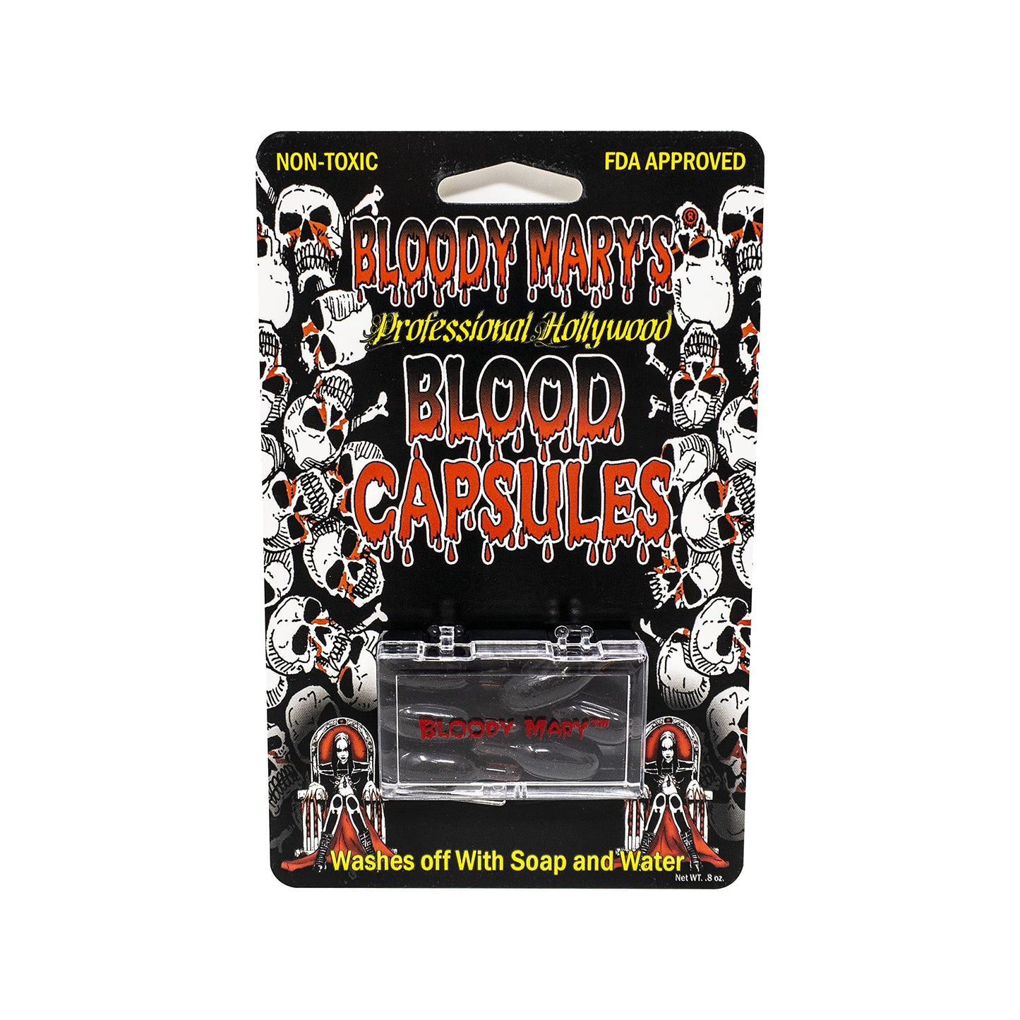 Bloody Mary's Professional Hollywood Fake Blood Capsules Vampire FX Special Effects Horror Halloween (6 PACK) Beauty & Personal Care Bloody Mary
