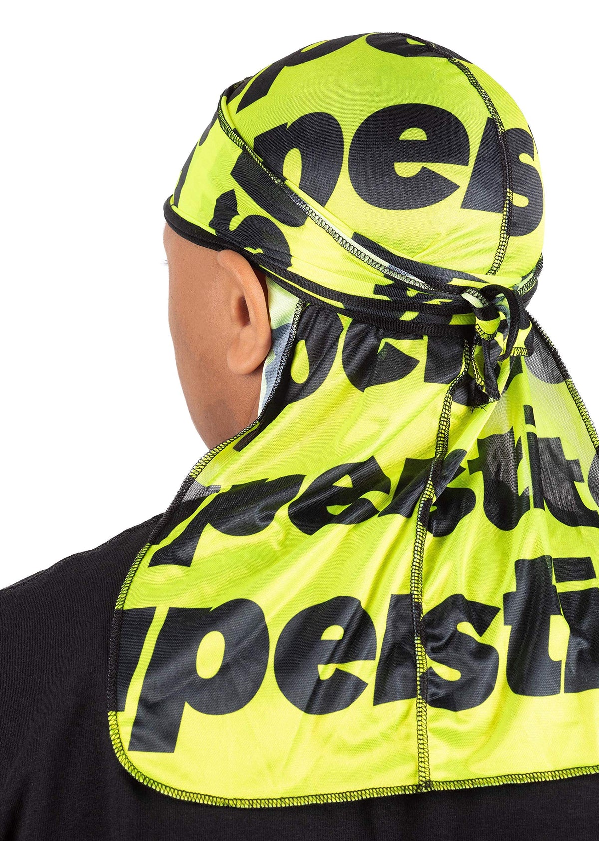 Superstitch Supersilky Ultra Silky Durag x Wavebuilder | 30+ Styles Premium Designer Durags for Men | 360 Waves |Yellow and Black (Glow Up)