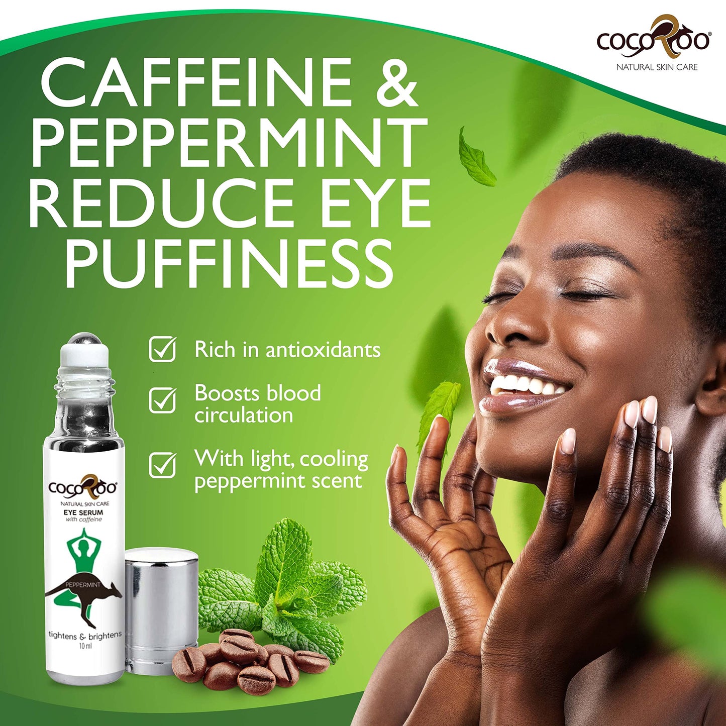 Caffeinated Eye Serum, Nutrient-Dense, 100% Pure, Natural & Vegan (Peppermint) Beauty & Personal Care CocoRoo