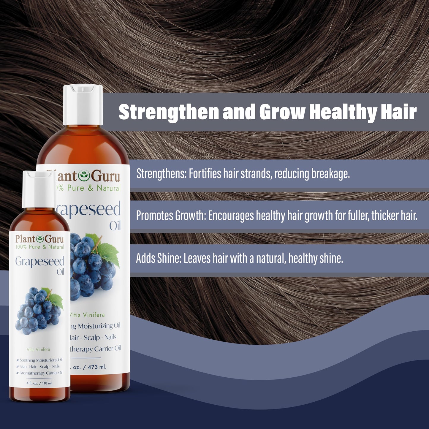 Plant Guru Grapeseed Oil 32 oz. Cold Pressed 100% Pure Natural Carrier For Skin, Body, Face, and Hair Growth Moisturizer. Great For Creams, Lotions Beauty & Personal Care Plant Guru