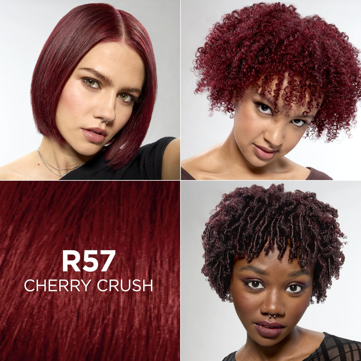 L'Oreal Paris Feria Multi-Faceted Shimmering Permanent Hair Color, R57 Cherry Crush (Intense Medium Auburn), Pack of 1 Hair Dye Kit Beauty & Personal Care L'Oreal Paris
