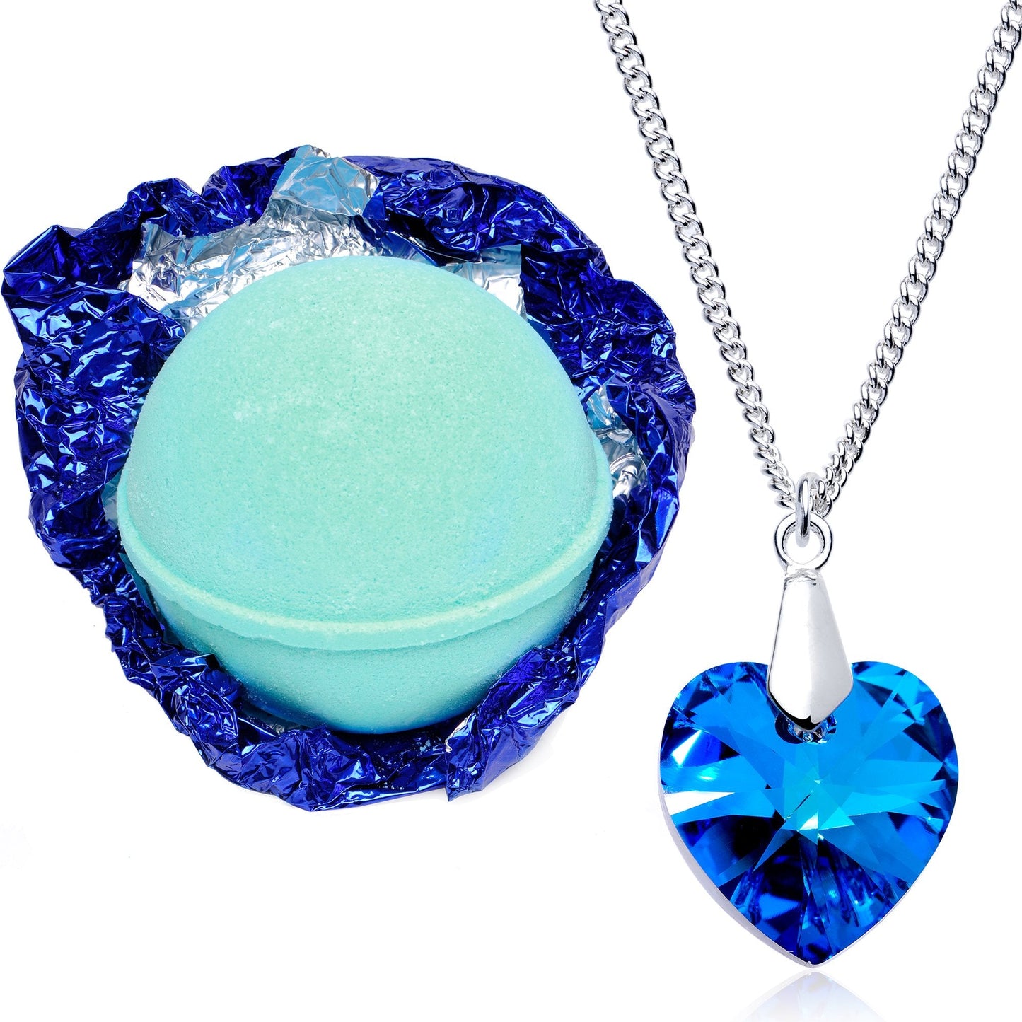 Tranquil Serenity Bath Bomb with Necklace Created with Crystal Extra Large 10 oz. Made in USA Beauty & Personal Care Jackpot Candles