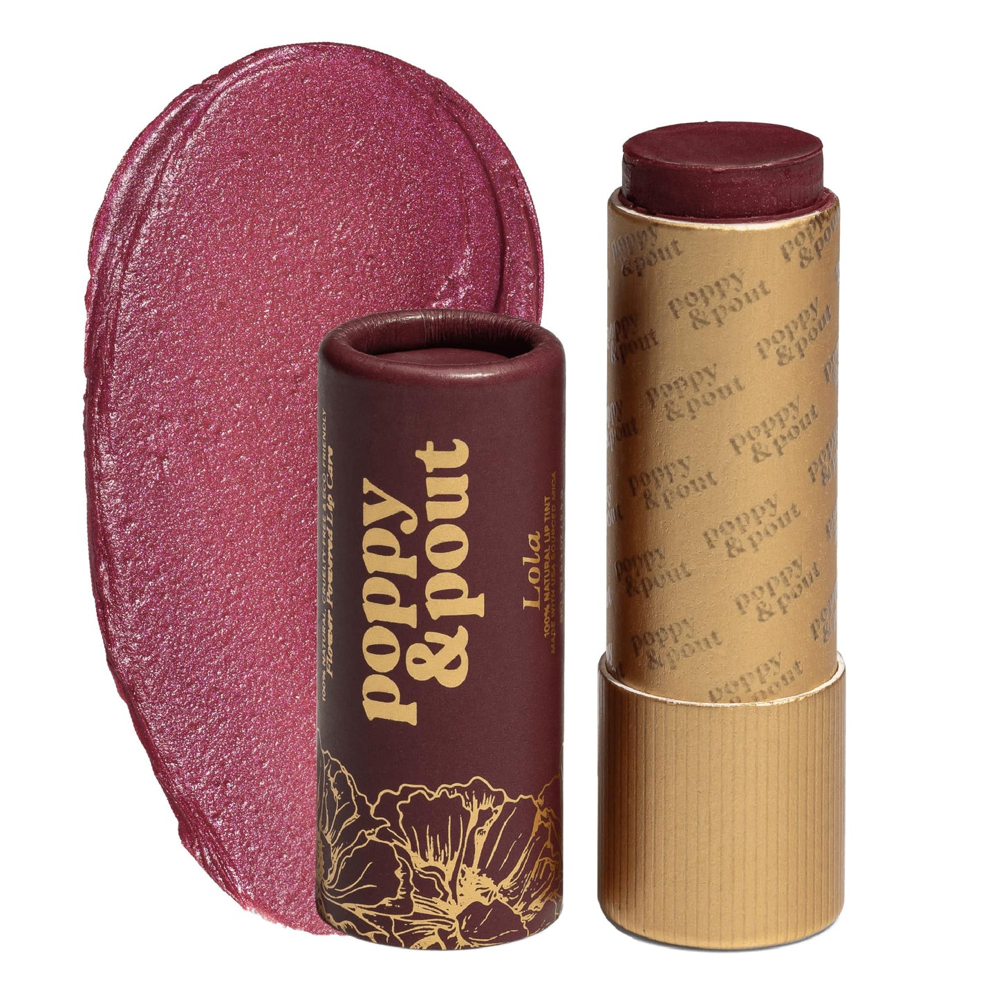 Poppy & Pout All Natural Lip Tint, Cardboard Tube, Hand-Filled, Beeswax, Vitamin E, Coconut Oil, Cruelty Free, All-Natural Shades (Lola) Beauty and Personal Care Poppy & Pout