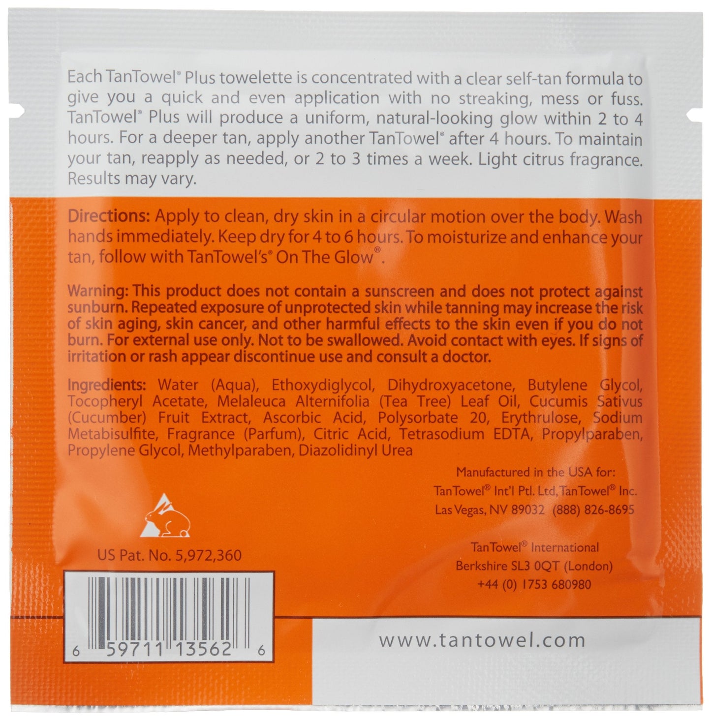 Tan Towel Full Body Plus Creme, 15 Count Beauty & Personal Care Tan Towel