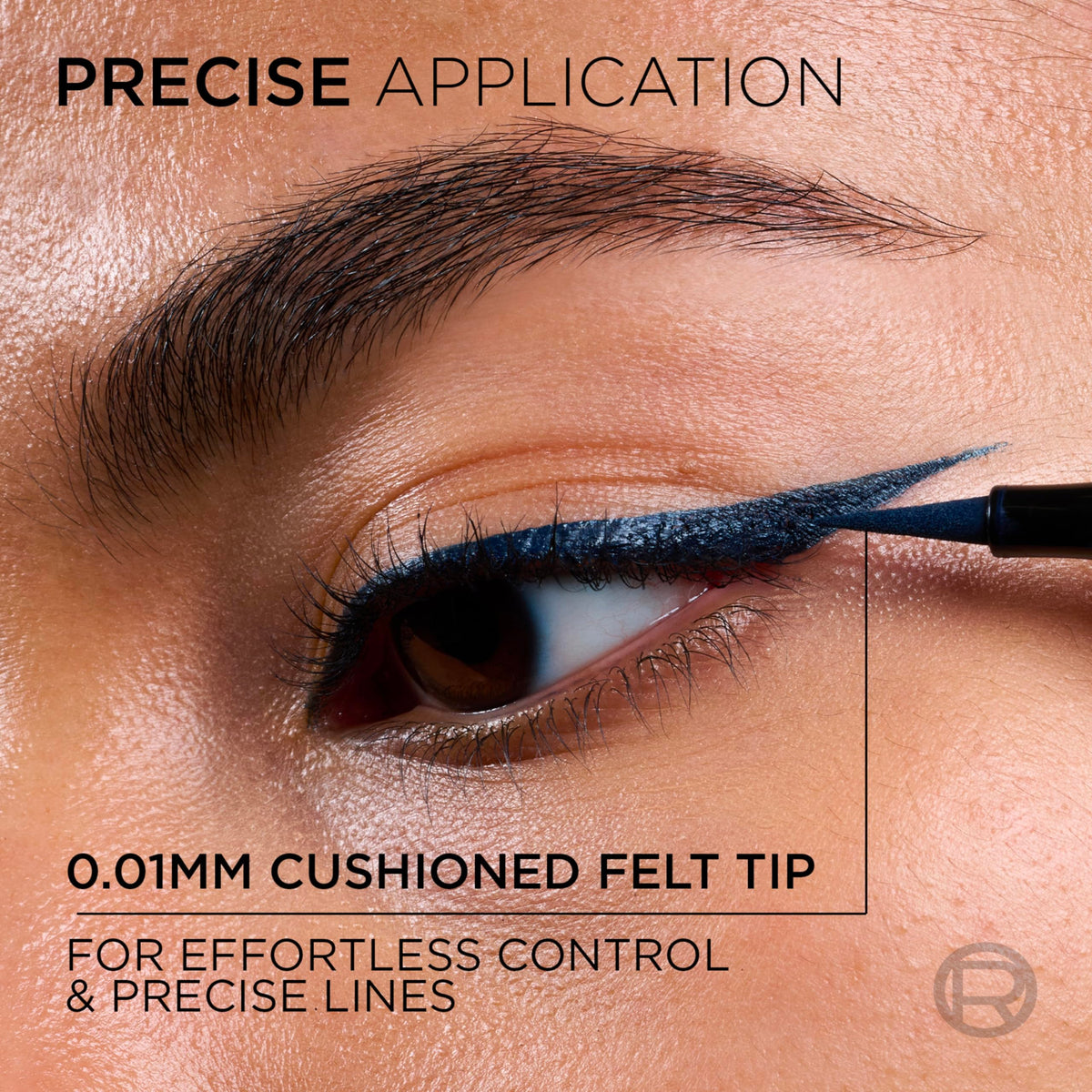 L'Oreal Paris Haute Precision Waterproof Liquid Eyeliner, Smudge-Proof Eye Liner with Micro-Tip, for up to 28HR Eye Makeup Wear, 030 Blue Suede