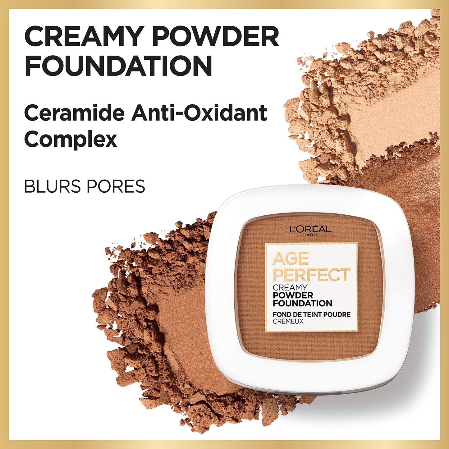 L’Oréal Paris Age Perfect Creamy Powder Foundation Compact, 365 Chestnut, 0.31 Ounce Beauty & Personal Care L'Oreal Paris