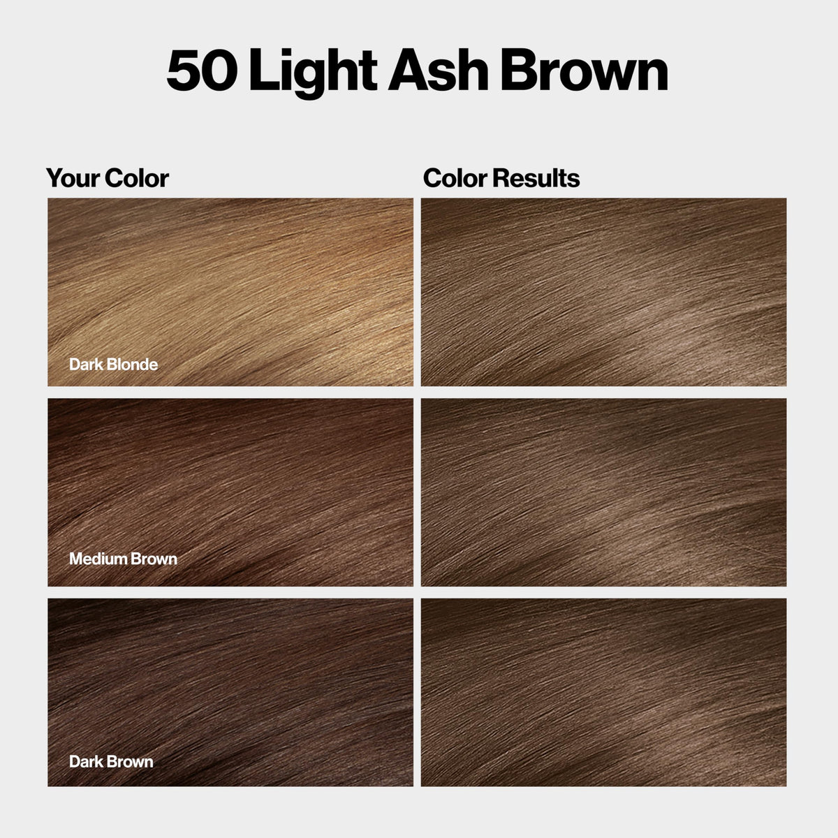 Revlon ColorSilk with Bond Repair Complex, Brown Permanent Hair Color, 100% Gray Coverage, Ammonia Free Hair Dye, Vegan Keratin, 50 Light Ash Brown Beauty & Personal Care REVLON