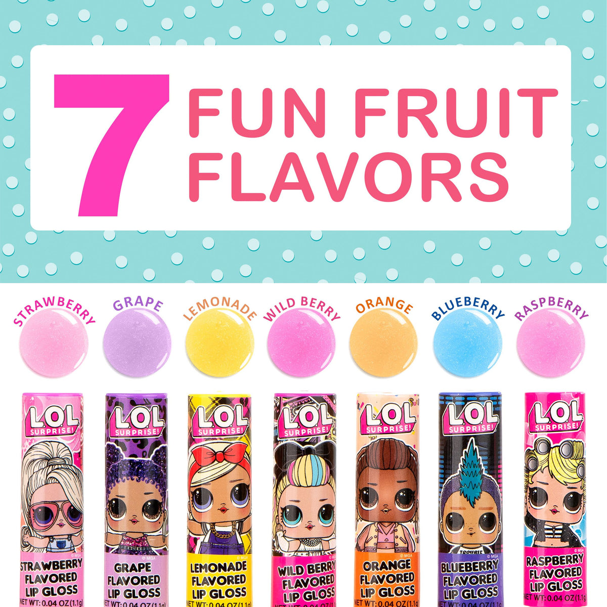 L.O.L Surprise 7-Pack Lip Gloss for Girls, Lol Lip Gloss Beauty & Personal Care L.O.L. Surprise!