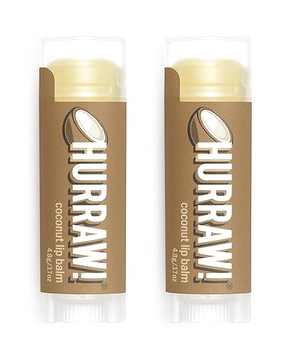 Hurraw! Coconut Lip Balm, 2 Pack: Organic, Certified Vegan, Cruelty and Gluten Free. Non-GMO, 100% Natural Ingredients. Bee, Shea, Soy and Palm Free. Beauty & Personal Care HURRAW!