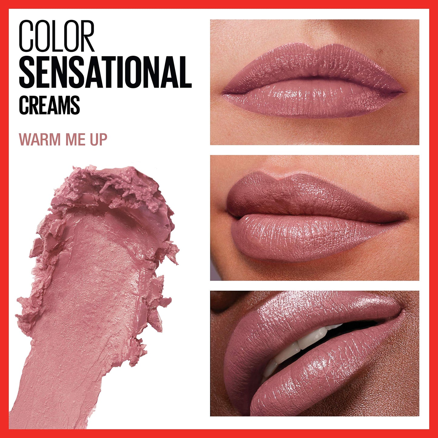 Maybelline Color Sensational Lipstick, Lip Makeup, Cream Finish, Hydrating Lipstick, Warm Me Up, Nude Pink ,1 Count Beauty & Personal Care MAYBELLINE